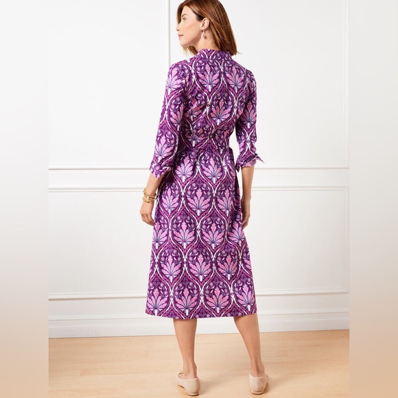 Talbots women’s Modern poplin shirtdress floral Size 12 - Picture 11 of 11